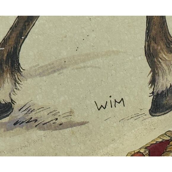 Vintage 90's Red Santa Nordic Tray Christmas Decor‎ Wim Schimmer Winter - Picture 3 of 5